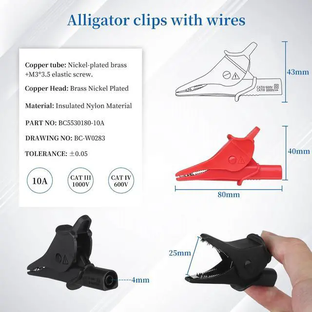 Alt view image 5 of 7 - 27-Piece Multimeter Test Leads Probes kitmultimeter Probes,Multimeter Leads Test Tweezers withAlligator Clips with WiresVolt Meter Leads Test Probesmultimeter Leads kit