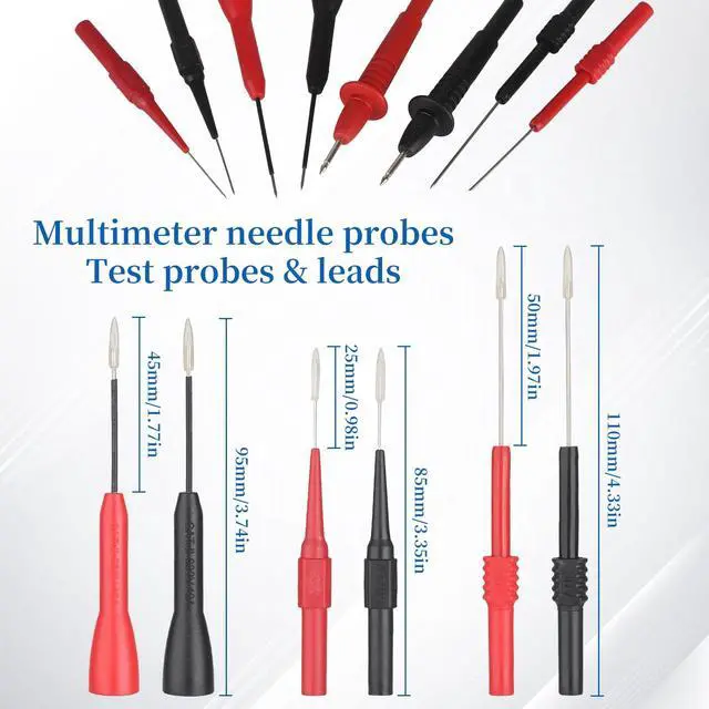 Alt view image 3 of 7 - 27-Piece Multimeter Test Leads Probes kitmultimeter Probes,Multimeter Leads Test Tweezers withAlligator Clips with WiresVolt Meter Leads Test Probesmultimeter Leads kit