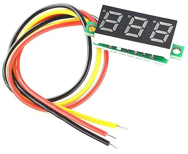 Alt view image 3 of 5 - 10PCS Mini DC Voltmeter 3-Wire DC 0-100V Voltage Tester 0.28 inch LED Panel 5 Colors Combined
