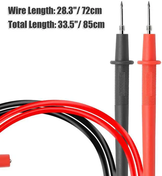 Alt view image 2 of 7 - 2pcs Multimeter Test Leads, Electrical Meter Test Leads Probe, Right Angle Banana Plug, CAT III 1000V 10A Digital Multimeters Cables (Black, Red)