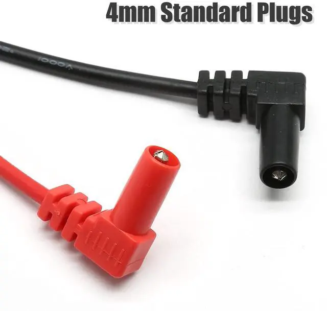 Alt view image 3 of 7 - 2pcs Multimeter Test Leads, Electrical Meter Test Leads Probe, Right Angle Banana Plug, CAT III 1000V 10A Digital Multimeters Cables (Black, Red)