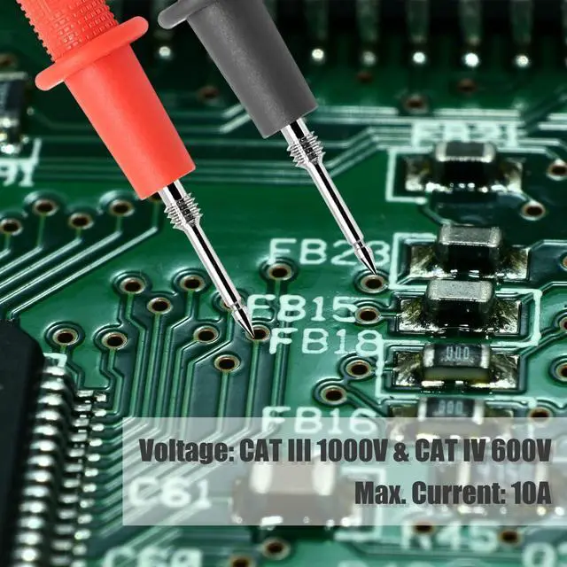 Alt view image 7 of 7 - 2pcs Multimeter Test Leads, Electrical Meter Test Leads Probe, Right Angle Banana Plug, CAT III 1000V 10A Digital Multimeters Cables (Black, Red)