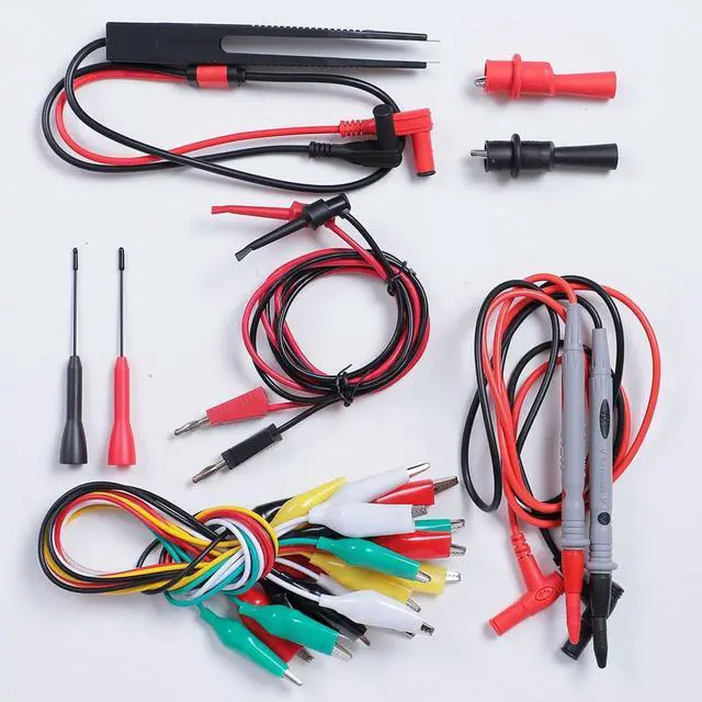 Alt view image 2 of 7 - 19Pcs Electrical Multimeter Test Leads Set with Alligator Clips Test Hook Test Probes Lead Professional,5 Colors Jumper Wires Kit 1000V 10A CAT.II