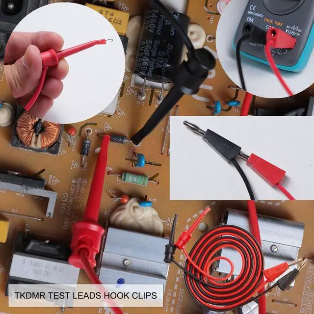 Alt view image 6 of 7 - 19Pcs Electrical Multimeter Test Leads Set with Alligator Clips Test Hook Test Probes Lead Professional,5 Colors Jumper Wires Kit 1000V 10A CAT.II