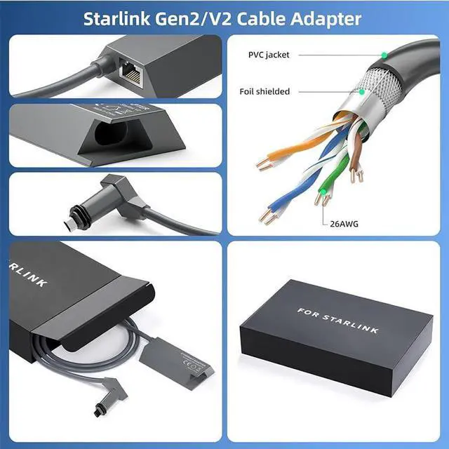 Alt view image 6 of 7 - Starlink Gen 2 Ethernet Adapter, Starlink Ethernet Adapter for Standard Actuated Gen 2, RJ45 Gigabit Wired External Network with Fast & Stable Internet Connection