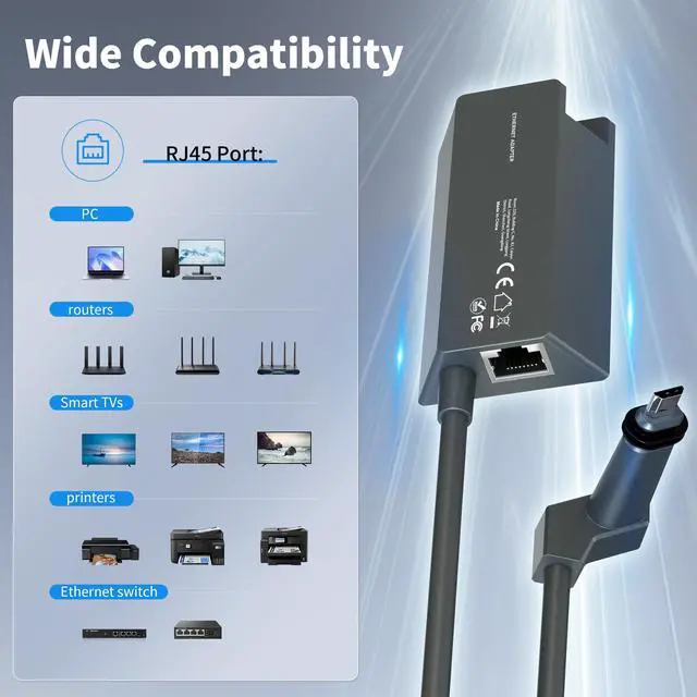 Alt view image 3 of 7 - LUCMO Starlink Ethernet Adapter for Starlink Standard Actuated Gen 2 Wired External Network