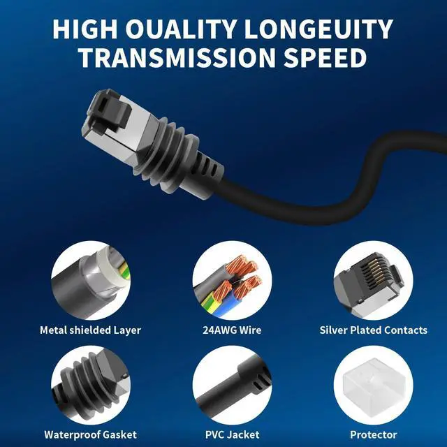 Alt view image 3 of 7 - Starlink Gen 3 Cable 6.6FT/2M, Replacement Extension Ethernet Cable for Starlink V3, 26AWG Wire, Waterproof, Durable & Compatible with Starlink Generation 3