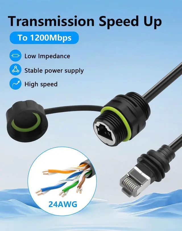 Alt view image 2 of 7 - CERRXIAN for Starlink Ethernet Adapter Gen 3/Mini, Starlink Mini Ethernet Extension to RJ45 Coupler, Waterproof IP68, CAT 6A, Compatible with Starlink Gen 3 Dish and Router - 1.64FT / 0.5M