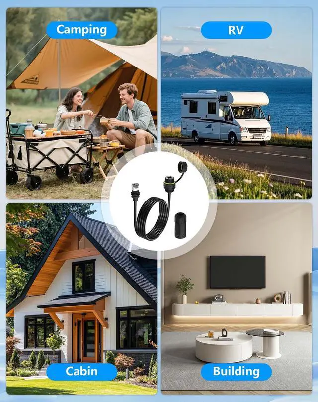 Alt view image 7 of 7 - CERRXIAN for Starlink Ethernet Adapter Gen 3/Mini, Starlink Mini Ethernet Extension to RJ45 Coupler, Waterproof IP68, CAT 6A, Compatible with Starlink Gen 3 Dish and Router - 1.64FT / 0.5M