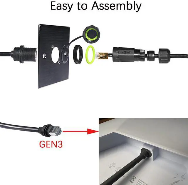 Alt view image 3 of 7 - ANMBEST Starlink Ethernet Adapter Gen 3/Mini, IP68 Waterproof Standard V3/Mini Dish and Router Connector, Starlink Cable Extension to RJ45 Ethernet Cable Interface