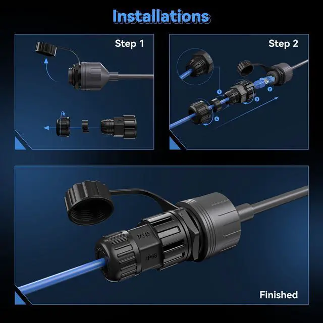 Alt view image 7 of 7 - Nogoal 2 Pack Starlink Gen 3 & Mini Ethernet Adapter, 2000Mbps 24AWG Cable, IP68 Waterproof Protection SPX to RJ45 Coupler for Standard/Mini Dish (Starlink V3 Accessories)
