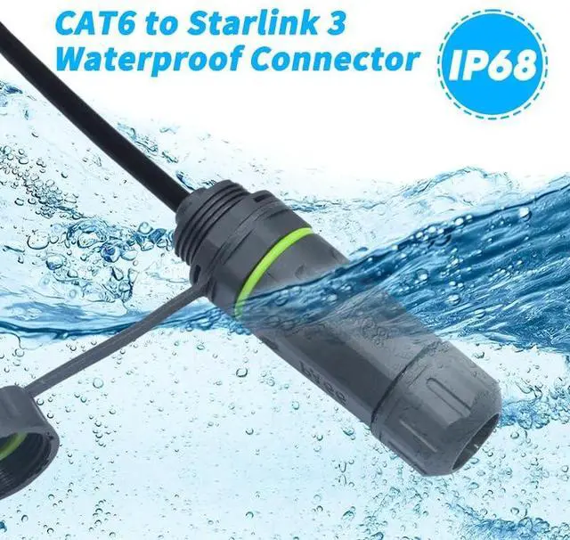 Alt view image 2 of 7 - Starlink Gen 3 RJ45 Cable Wterproof Connector, Starlink Ethernet Adapter, Extension to RJ45 Coupler Compatible for Starlink V3/Mini Dish and Router (1 Pack)
