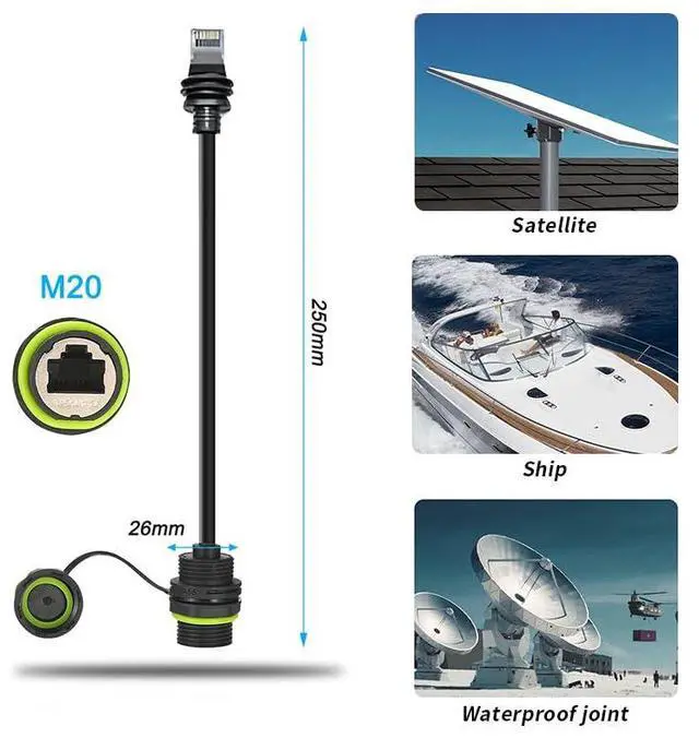 Alt view image 5 of 7 - Starlink Gen 3 RJ45 Cable Wterproof Connector, Starlink Ethernet Adapter, Extension to RJ45 Coupler Compatible for Starlink V3/Mini Dish and Router (1 Pack)