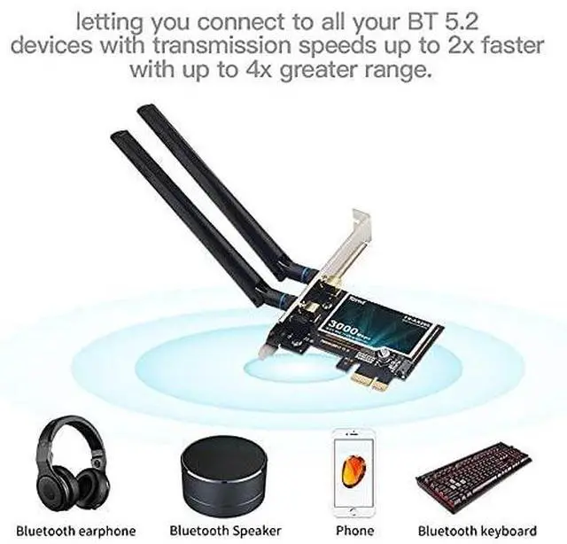 Alt view image 4 of 7 - FENVI AX3000 WiFi 6 PCIe Card WiFi6 AX200 Desktop PCI-E Wireless Adapter WPA3, Bluetooth 5.2,Dual Band 3000Mbps WiFi 802.11ax PCIE-AX3000 Network Card MU-MIMO Gigabit WLAN for PC Windows 10,11 64 bit