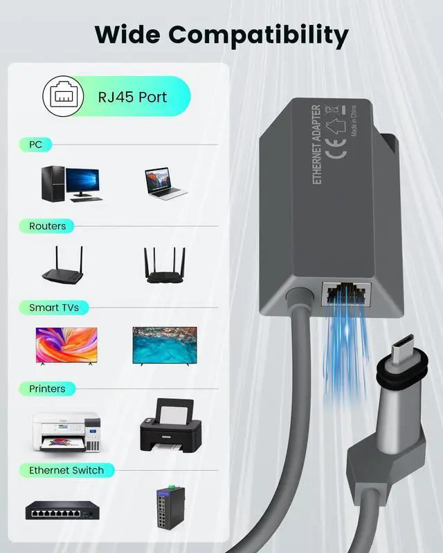 Alt view image 4 of 7 - Mwin Starlink Ethernet Adapter for Gen 2 - Starlink Accessories for V2 Internet Kit Satellite, Powerline Ethernet Adapter Actuated Gen 2 for Wired External Network Fast & Stable Connection