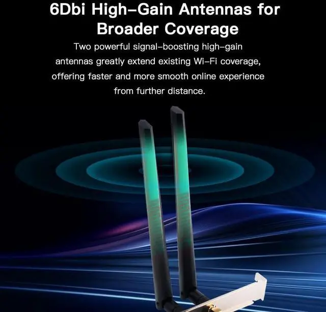 Alt view image 3 of 7 - PCE-AC1200 PCI Express WiFi Card, Dual Band 2.4GHz and 5GHz, High Gain Antenna Beamforming Wireless Adapter with Low Profile Bracket, Compatible with Windows 11/10/8/7