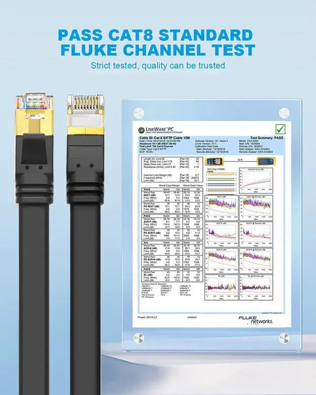 Alt view image 6 of 7 - Yauhody Ethernet Cable CAT8, Shielded Cable 10ft, Faster than CAT7 CAT6 CAT5e, High Speed 40Gbps 2000MHz SFTP Flat Internet Network LAN Cable for Gaming,Router,Modem,PC,Switches,Hub,PS5/4 (Black,10ft)