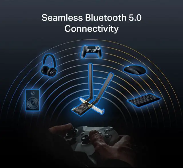 Alt view image 4 of 7 - TP-Link AC1200 PCIe WiFi Card for Desktop PC (Archer T5E) - Bluetooth 5.0, Dual Band Wireless Network Card (2.4Ghz and 5Ghz) for Gaming and Streaming, 2 High Gain Antennas, Supports Windows 10/11