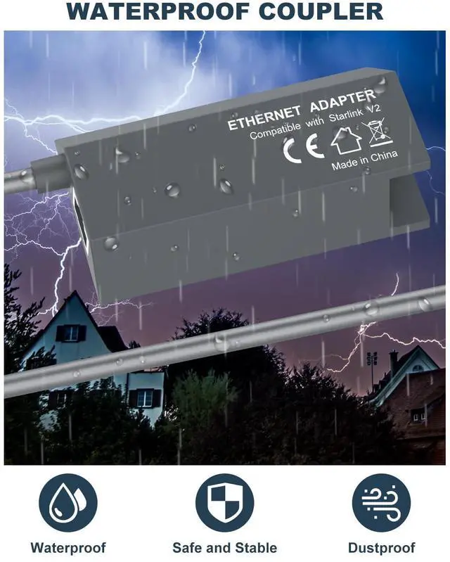 Alt view image 4 of 7 - Starlink Ethernet Adapter V2 Gen2,Generic StarLink Ethernet Adapter Satellite Internet V2,Stable Connectivity, for Rectangle Dish Wired External Network