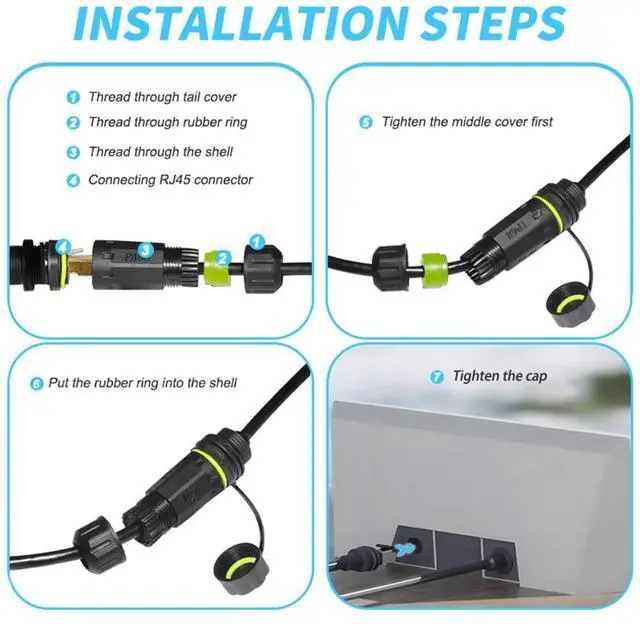 Alt view image 6 of 7 - Starlink Gen 3 Cable Coupler IP68 Waterproof Connector,Extension to RJ45 Cable Compatible for Starlink Ethernet Adapter Gen 3/Mini Dish and Router,Support Cat6 Cable-1PCS