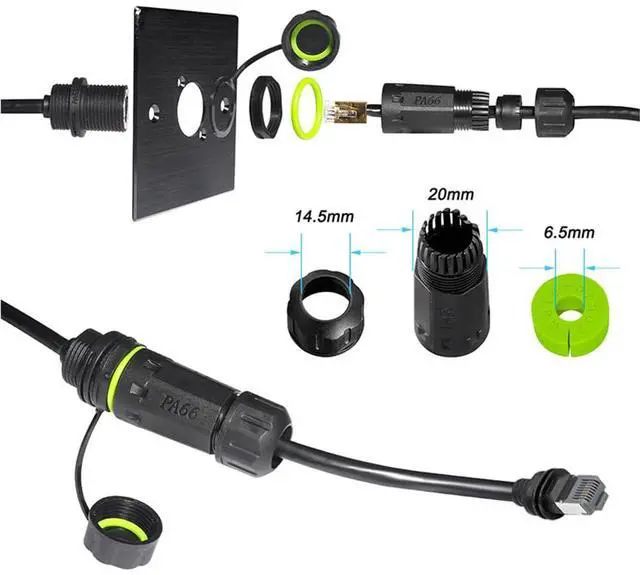 Alt view image 5 of 7 - Starlink Gen 3 Cable Coupler IP68 Waterproof Connector,Extension to RJ45 Cable Compatible for Starlink Ethernet Adapter Gen 3/Mini Dish and Router,Support Cat6 Cable-1PCS