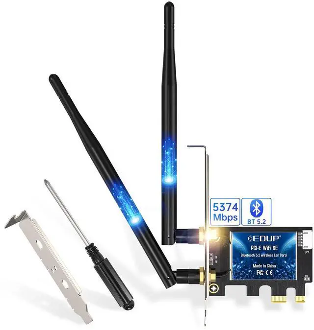 Main image of PCIe WiFi 6E Card Bluetooth 5.2 AX 5400 Mbps AX210 Tri-Band 6Ghz/5.8GHz/2.4GHz PCI-E Wireless WiFi Network Adapter Card for Desktop PC Windows10/11 64-bit