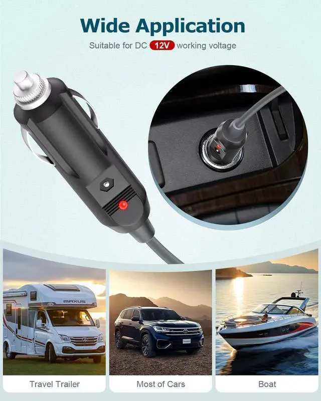 Alt view image 6 of 6 - 2 in 1 Starlink Mini Cable USB C/Cigarette Lighter to DC Power Cable for Starlink Mini Accessories 10FT 100W Starlink Mini Power Cord Cigarette/Type-C to DC Power Cord 5.5 * 2.1mm Waterproof 18AWG 3M