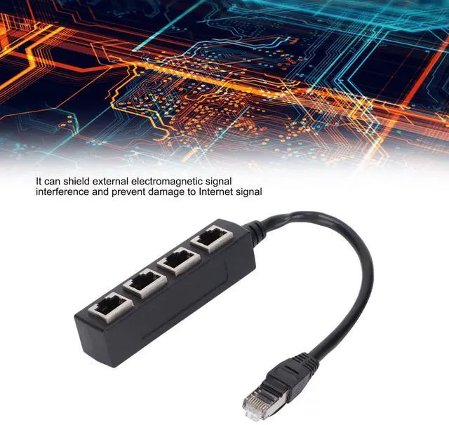 Alt view image 7 of 7 - 1 to 4 Port Ethernet Splitter Adapter (RJ45, CAT7)