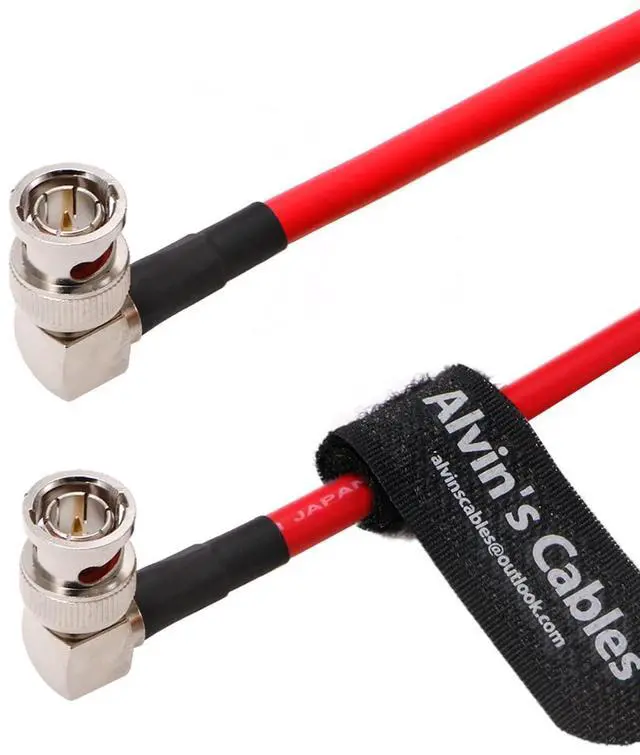 Main image of 12G BNC-Coaxial-Cable Alvin's Cables HD SDI BNC Male to Male L-Shaped Original Cable for 4K Video Camera 1M Red