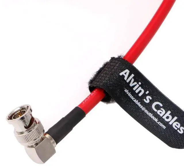 Alt view image 3 of 3 - 12G BNC-Coaxial-Cable Alvin's Cables HD SDI BNC Male to Male L-Shaped Original Cable for 4K Video Camera 1M Red