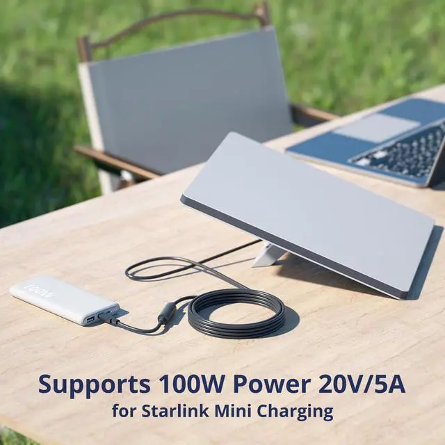 Alt view image 6 of 7 - Starlink Mini DC Power Cable, Waterproof Starlink Mini USB C Male Cable to DC Female Adapter, 65W+ PD 20V Starlink Mini Extension Cable, 5.5mm 2.1mm DC Female Adapter, Grey 240mm/0.78ft