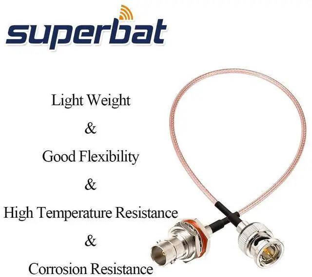Alt view image 2 of 7 - 12inch SDI Cable 2-Pack 75 Ohm RG179 BNC Male to BNC Female Cable | Thin Flexible SDI Video Cable Bulkhead for HD-SDI 3G-SDI Recorder Camera Monitor Converter