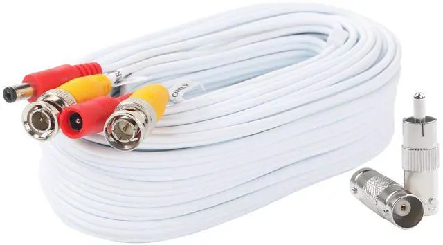 Main image of BNC Video Power Cable 30 Feet Pre-Made All-in-One Video Security Camera Cable Wire with Two Connectors for CCTV DVR Surveillance System