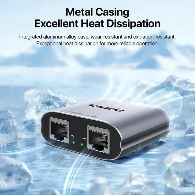 Alt view image 5 of 7 - Tenda SG103M Gigabit Ethernet Splitter 1 to 2 - Network Splitter with USB Power Cable, RJ45 Internet Adapter 1000Mbps High Speed for Cat 5/5e/6/7/8 Cable