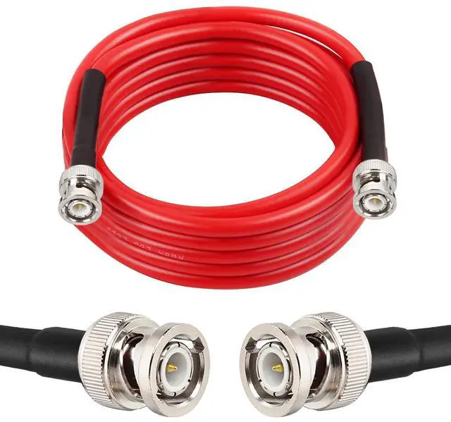 Main image of MOOKEERF BNC Male Coaxial Cable - 50 ohm Ultra Low Loss RG8X Coax Cable for Antenna, RF Radio, Modem, Oscilloscope, Spectrum Analyzer, Signal Generator (10FT)