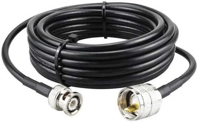 Main image of Boobrie PL259 to BNC 16.4ft UHF PL-259 Male to BNC Male Antenna Jumper RG58 Coax Cable for Handheld CB Radio, Amateur Radio, SWR Meter