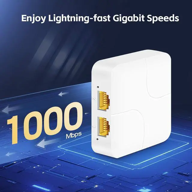 Alt view image 3 of 7 - 1 to 2 Gigabit Ethernet Splitter, 100/1000Mbps, Network Hub RJ45 Internet LAN Splitter with USB Cable, for Cat5/5e/6/7/8 Cables