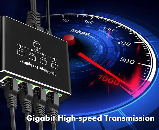 Alt view image 3 of 7 - Ethernet Splitter 1 to 4, 1000Mbps High-Speed Internet Splitter, Gigabit RJ45 Port Router Switch, LAN-Splitter, Supporting Simultaneous Networking of 4 Devices, Applicable to Cat5/5e/6/7/8 Cable