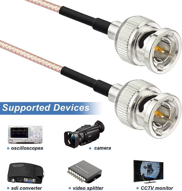Main image of 3G HD SDI Cable BNC Cable 1ft 30cm 75 ohm for Cameras BMCC Video Equipment Supports HD-SDI 3G-SDI 4K 8K SDI Video Cable (Straight,2Pcs)