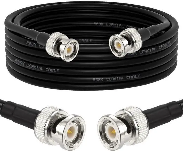 Main image of Superbat 10ft BNC Male to BNC Male Coax Cable 50 Ohm RG8X for Antennas, Radios, Scanners, Wireless Audio, Security Cameras, POE Switch