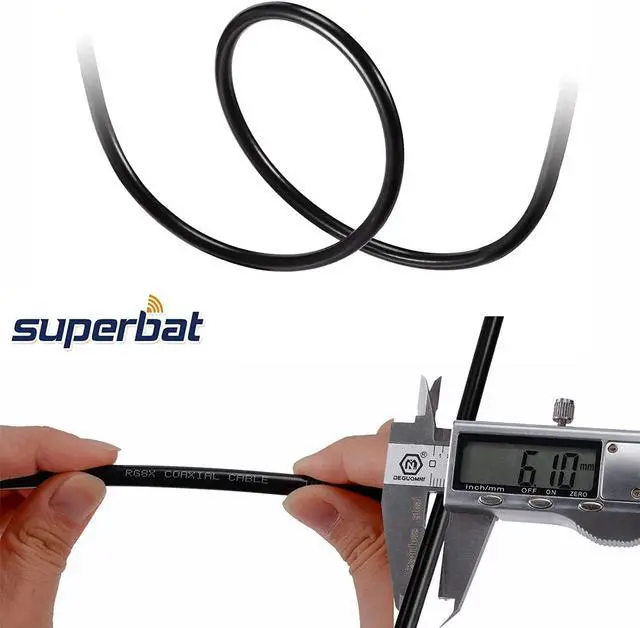Alt view image 3 of 6 - Superbat 10ft BNC Male to BNC Male Coax Cable 50 Ohm RG8X for Antennas, Radios, Scanners, Wireless Audio, Security Cameras, POE Switch