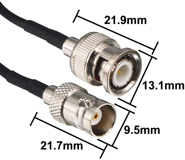 Alt view image 5 of 6 - 3-Pack BNC Male to Female Extension 6ft RG174 50 Ohm For scanner, wireless microphone receiver, broadcast video, camera, ham radio