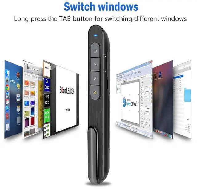 Alt view image 5 of 7 - DinoFire Rechargeable Presentation Clicker 100FT Wireless Presenter Remote, Hyperlink Volume Control PowerPoint Clicker Presentation Remote, 2.4GHz USB Presentation Clicker for Mac Laptop Computer11