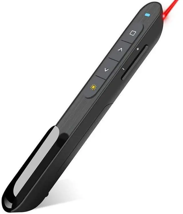 Main image of Wireless Presenter, Hyperlink Volume Control Presentation Clicker RF 2.4GHz USB PowerPoint Clicker Presentation Remote Control Pointer Slide Advancer (Black)
