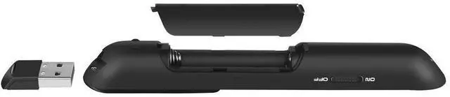 Alt view image 2 of 7 - Wireless Presenter, Hyperlink Volume Control Presentation Clicker RF 2.4GHz USB PowerPoint Clicker Presentation Remote Control Pointer Slide Advancer (Black)