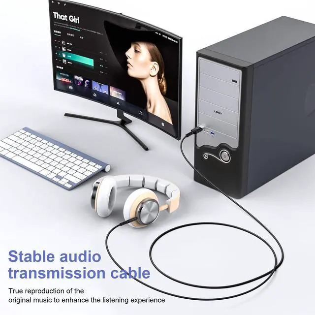 Alt view image 5 of 7 - iHoto USB to Audio Adapter Cable, 3FT 3.5mm Aux to USB Audio Aux Cable Stereo Type A Male to 3.5mm TRS Male Headphone Jack Adapter for Headphones/Headset/Laptop/PC Windows/PS4 PS5 Mac/Linux/Desktops