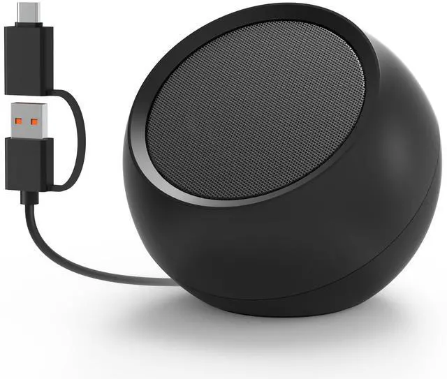 Main image of [Single] Computer Speaker for Desktop PC, USB-Powered, Plug-n-Play, Wired, External Speaker for Laptop, with Crystal-Clear Sound, Loud Volume, Rich Bass, Built-in USB-C Adapter for Full Compatibility