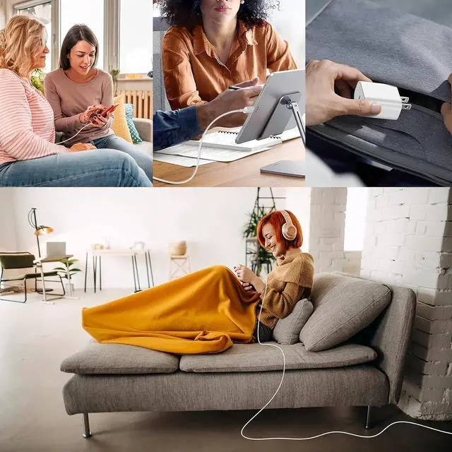 Alt view image 6 of 7 - iPhone 17 16 15 Charger/10ft Type C to C Charging Cable Cord Long, USB C Fast Charging Block Plug for Apple iPhone 17 Pro Max/17 Air/16 Pro/15 Plus/AirPods/iPad/mini Plug Cube Birck Box Power Adapter