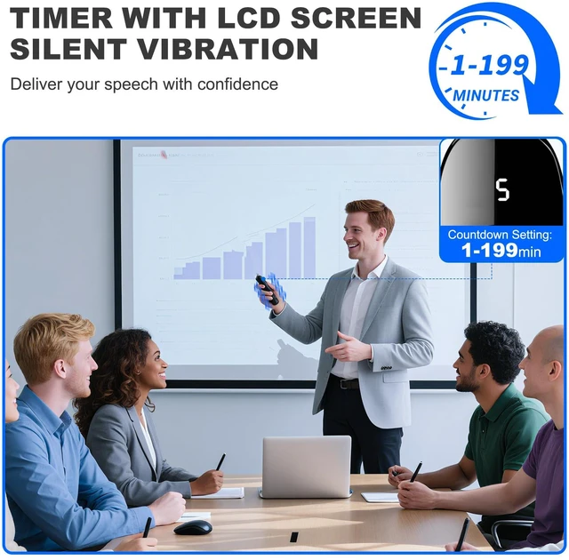 Alt view image 3 of 6 - USB Type C Presentation Clicker with Battery & Timer Display, Wireless Presenter Remote PowerPoint Clikcer for Mac Computer