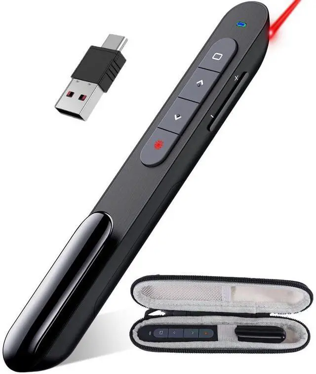 Main image of DINOSTRIKE Presentation Clicker with Case, USB C Wireless Presenter Remote Powerpoint Clicker with Carry case Storage